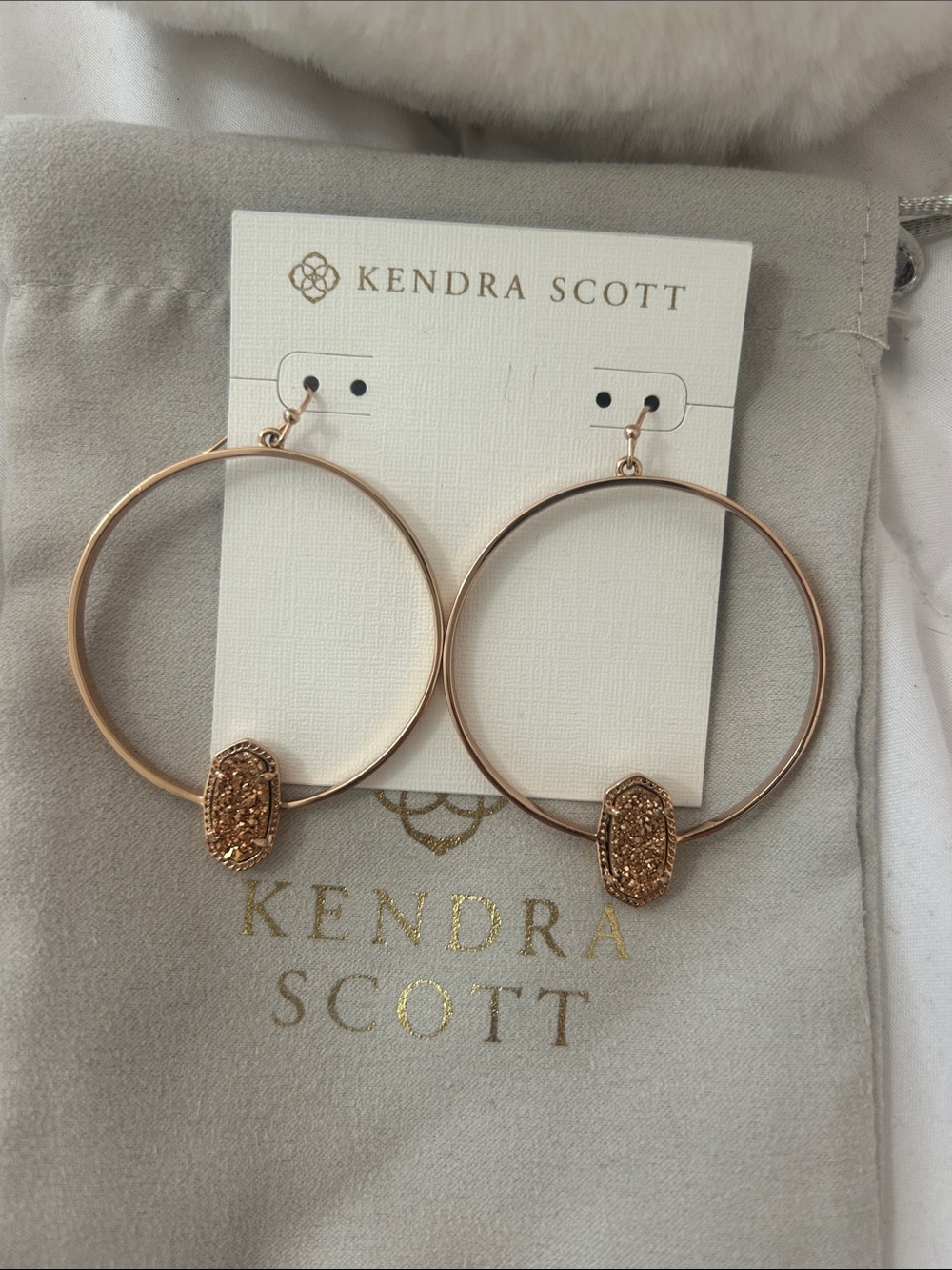 Kendra Scott Sophee Hoop Earrings | Rose Gold Drusy